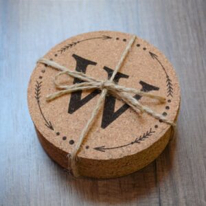 Personalised engraved cork Coasters