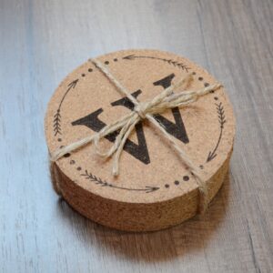 Personalised engraved cork Coasters