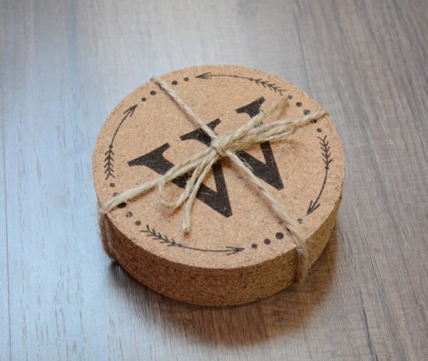 Personalised engraved cork Coasters