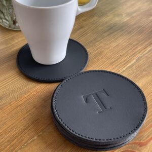 Personalised engraved Leather Coasters